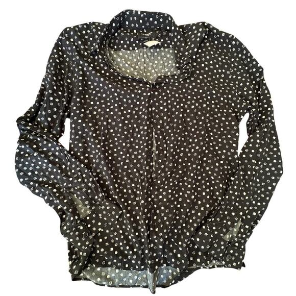 The Kooples Paris Black & White Button-Up Shirt –Viscose Large, Men’s Meteor - Picture 5 of 9